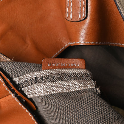 Burberry Canvas Mega Check Medium Ashby Hobo Saddle Brown 7 of 13