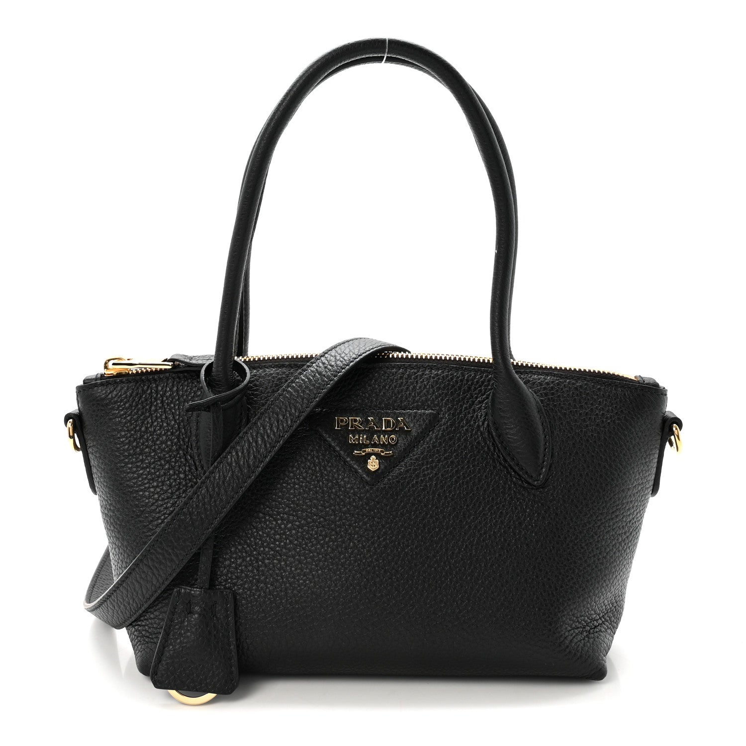 Prada Vitello Daino Small Tote Black 1 of 8