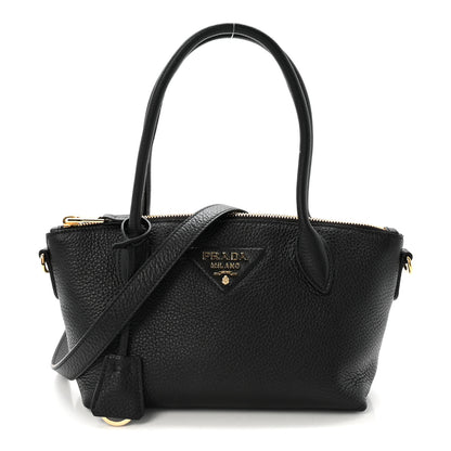 Prada Vitello Daino Small Tote Black 1 of 8