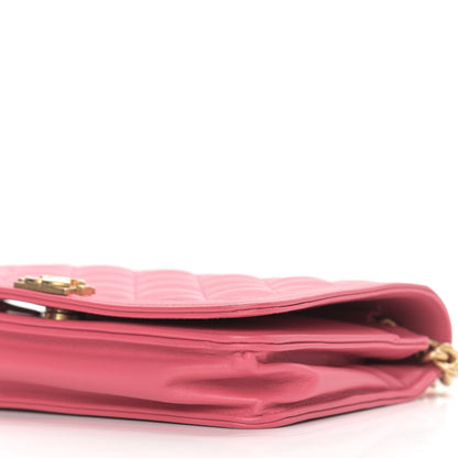 Chanel Lambskin Quilted Boy Wallet On Chain WOC Pink 12 of 12