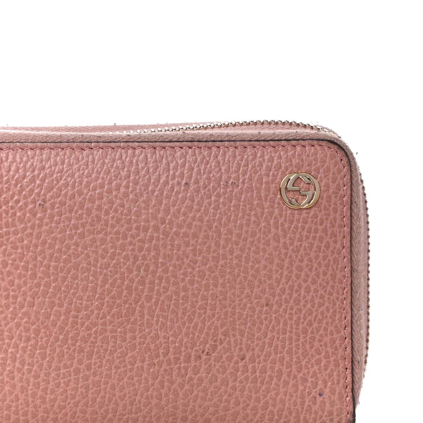 Dollar Calfskin Medium GG Zip Around Wallet Soft Pink