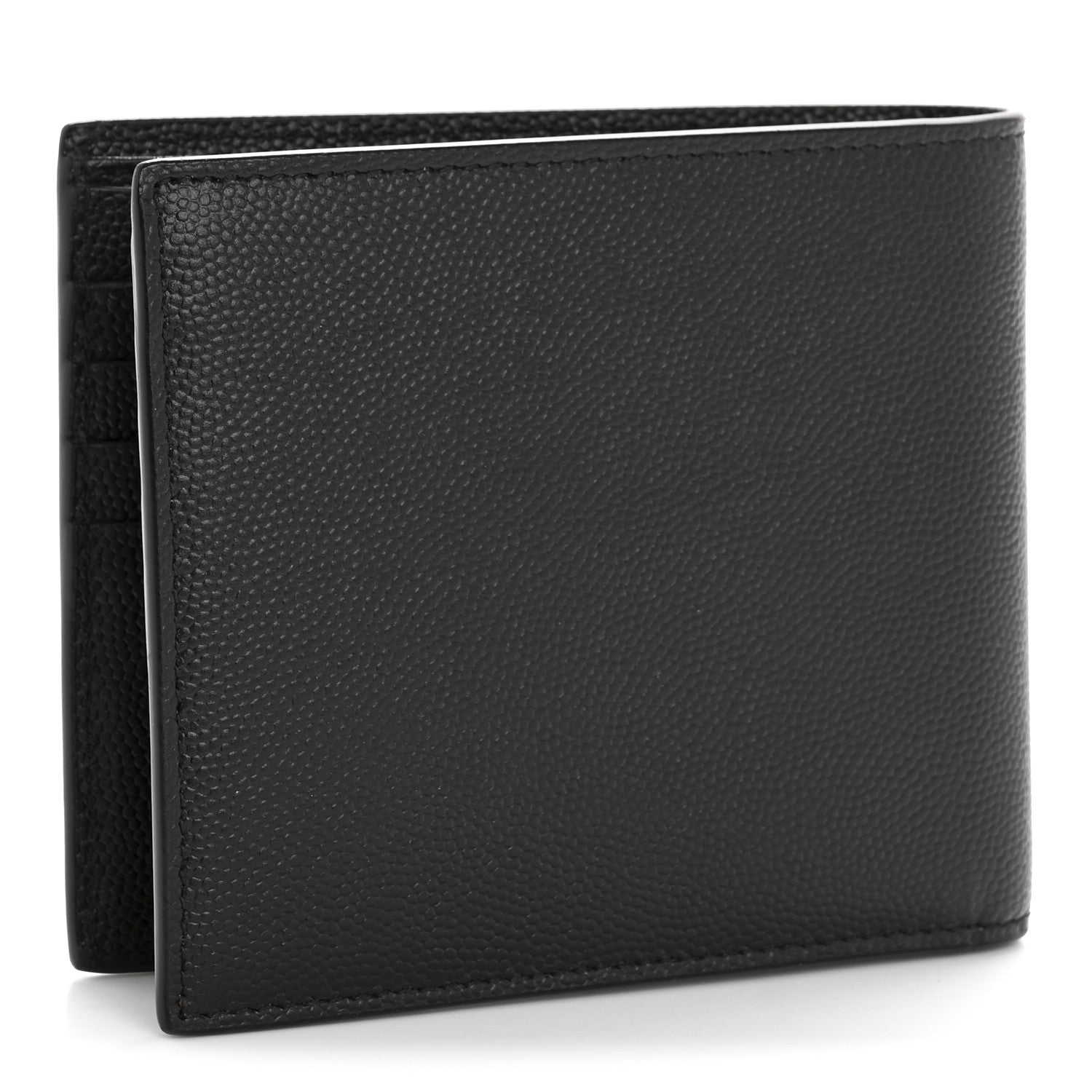 Saint Laurent Grain De Poudre Monogram Monochrome East West Cassandre Bifold Wallet Black 6 of 18