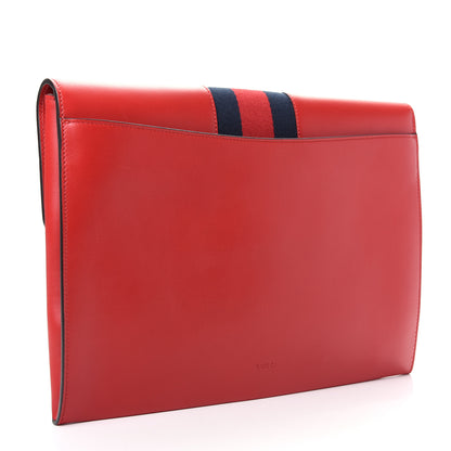 Gucci Calfskin Maxi Sylvie Clutch Red 3 of 7