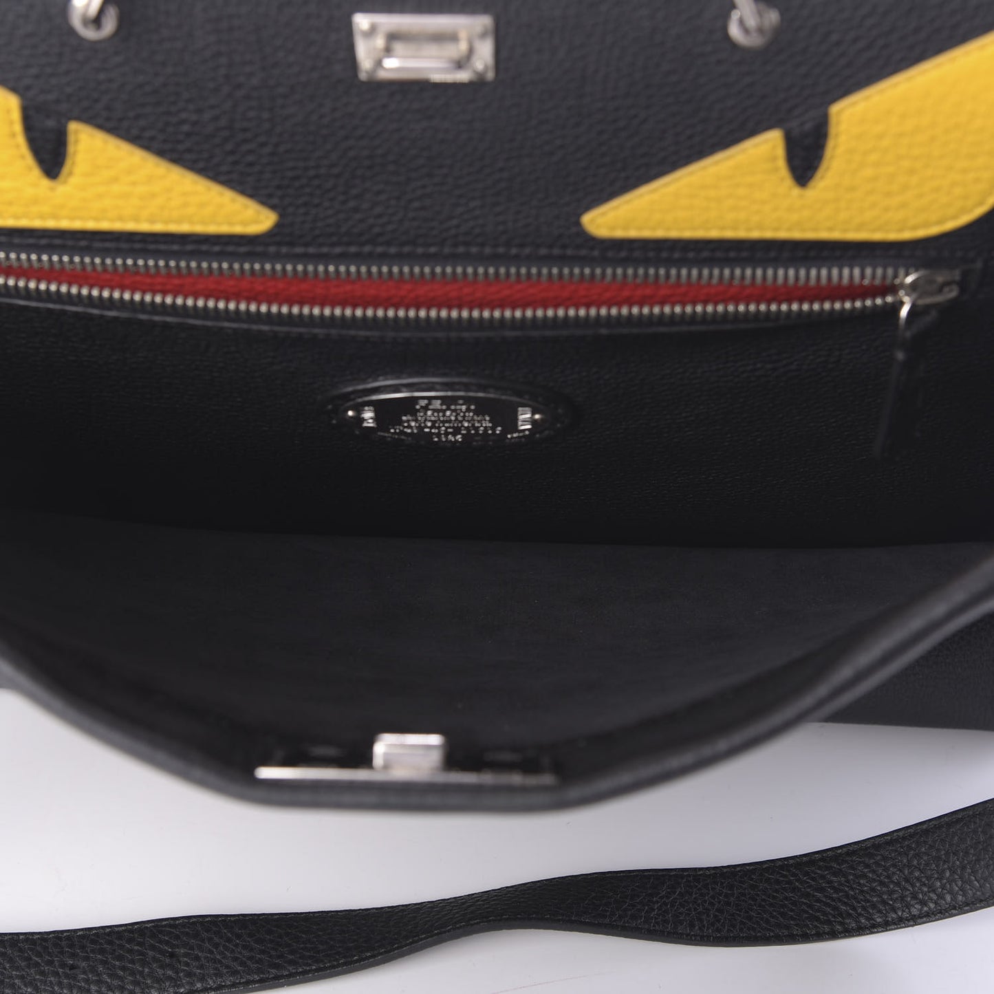 Cuoio Romano Selleria Monster Eyes Inlay Large Mens Peekaboo Iconic Essential Satchel Black Sunflower