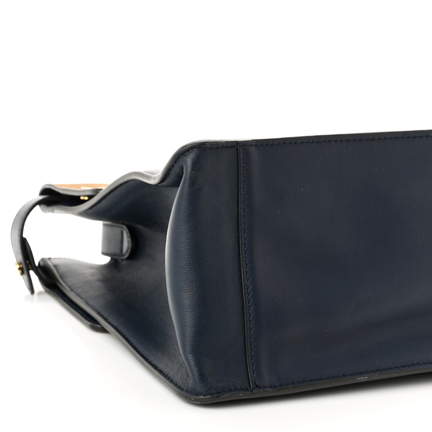 Vitello Grace Suede Large Flip Tote Midnight Marrone