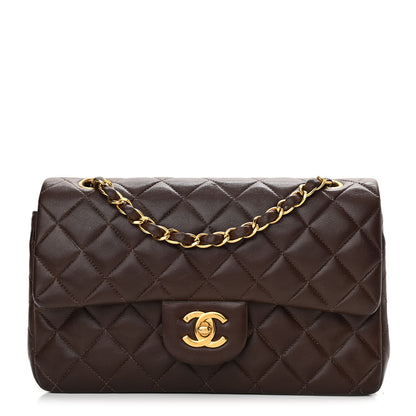Chanel Lambskin Quilted Small Double Flap Dark Brown 1 of 17