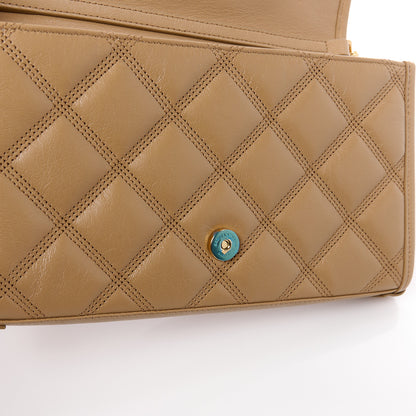 Saint Laurent Lambskin Diamond Quilted Becky Chain Wallet Natural Tan 13 of 13