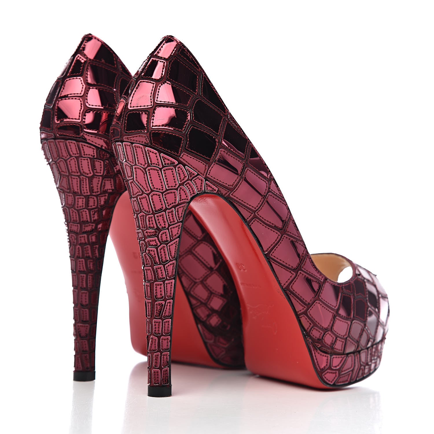 Christian Louboutin Crepe Satin Sequins Sobek 140 Pumps 38 Pink 4 of 9