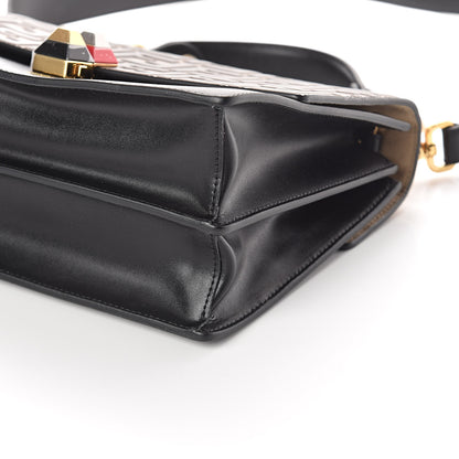 Fendi Vitello Liberty Bi-Color FF 1974 Embossed Kan I Shoulder Bag Black Maya 9 of 9