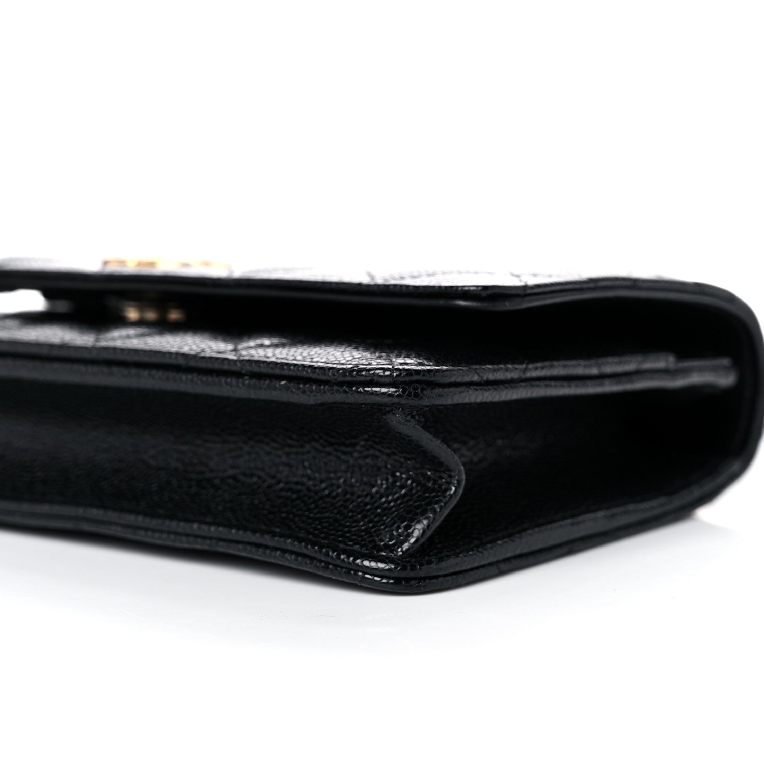 Chanel Shiny Caviar Quilted Pick Me Up Wallet On Chain WOC Black 10 of 14