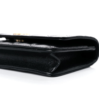 Chanel Shiny Caviar Quilted Pick Me Up Wallet On Chain WOC Black 10 of 14