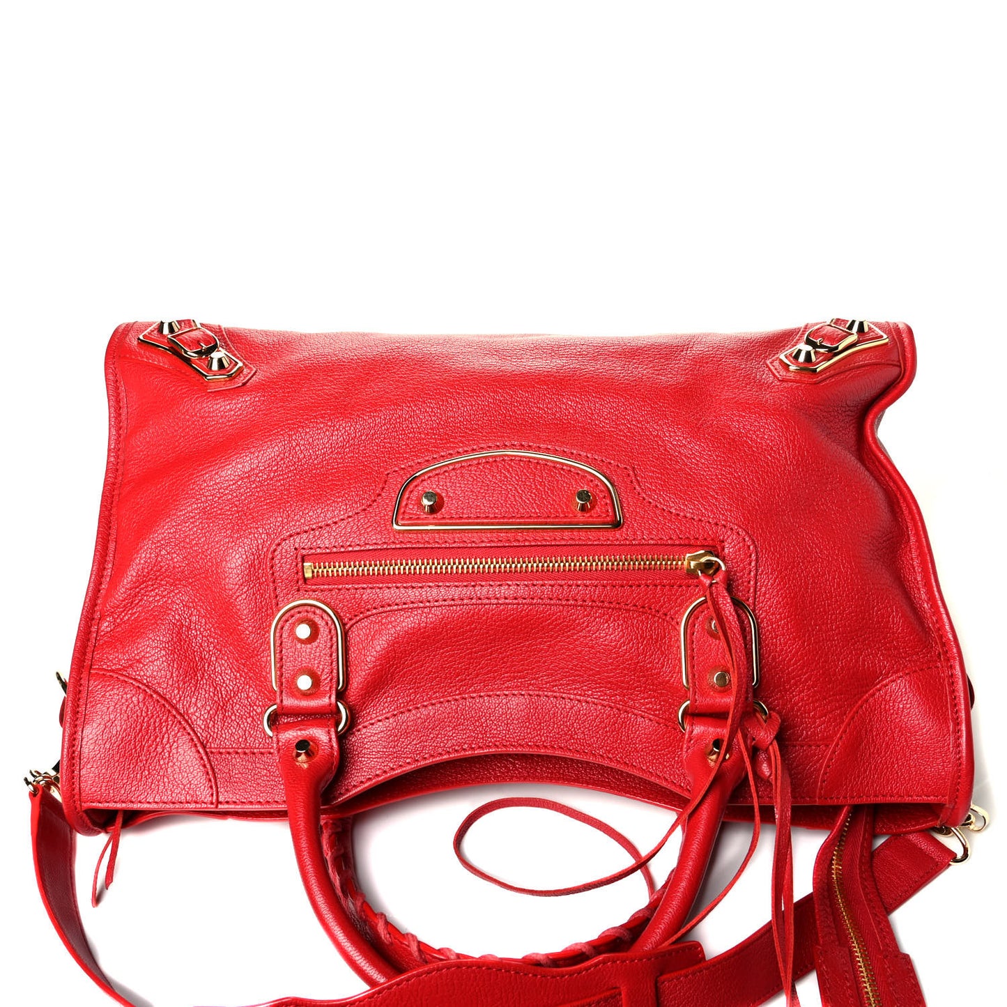 Chevre Gold Metallic Edge Hardware City Rouge Grenade