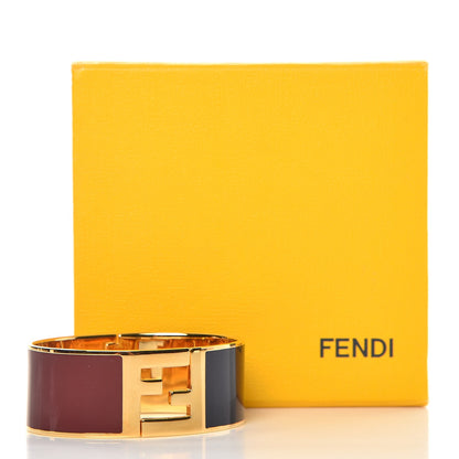 Fendi Enamel Fendista Large Bracelet Gold Navy Rosso 5 of 5