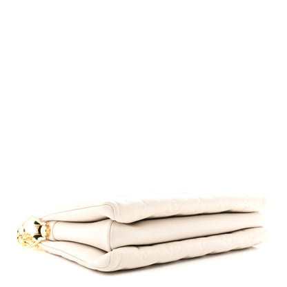 Louis Vuitton Lambskin Embossed Monogram Coussin PM Beige Cream 4 of 10