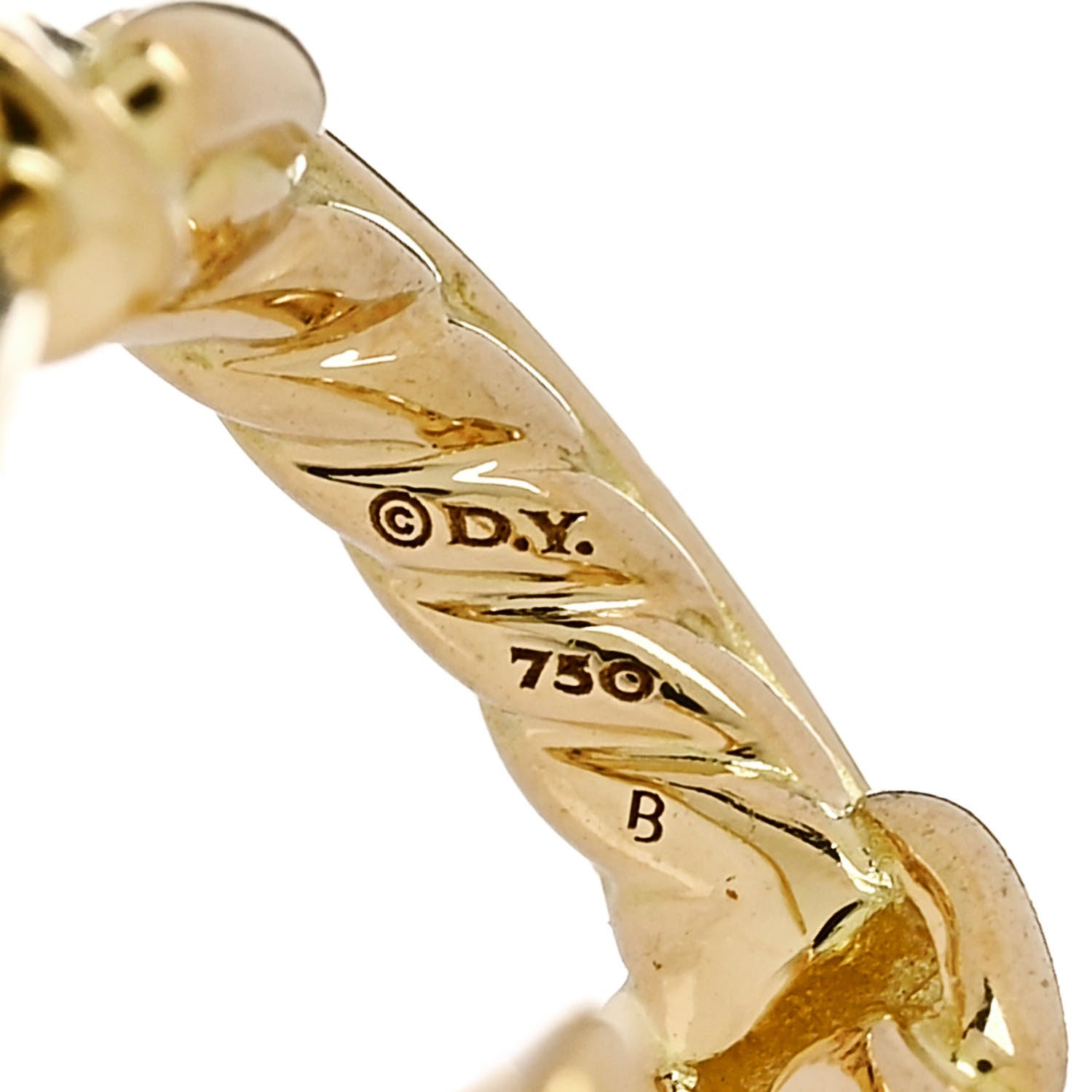 David Yurman 18K Yellow Gold Diamond Petit Pave Huggie Hoop Earrings 4 of 4