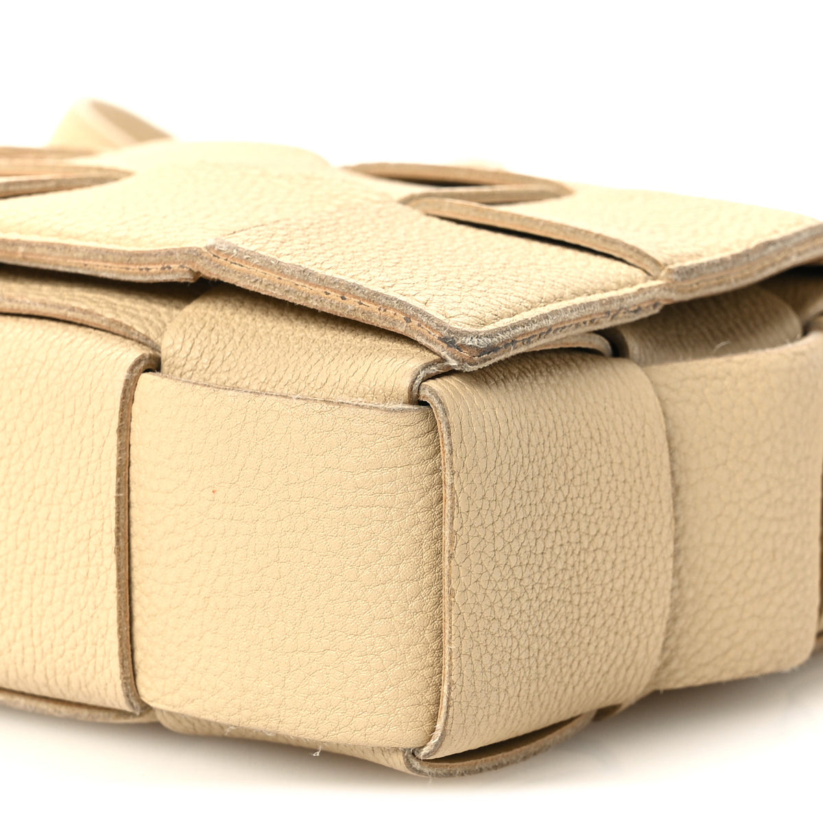Grained Calfskin Maxi Intrecciato Cassette Crossbody Bag Porridge