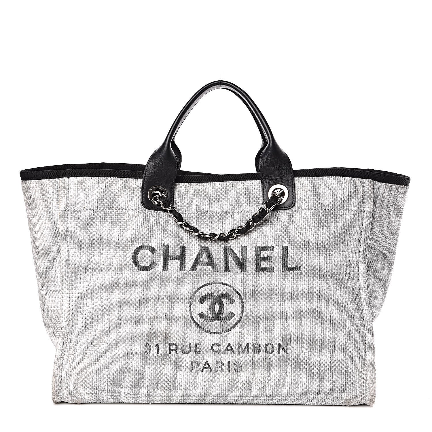 Chanel Canvas Deauville Large Tote Grey 1 of 10