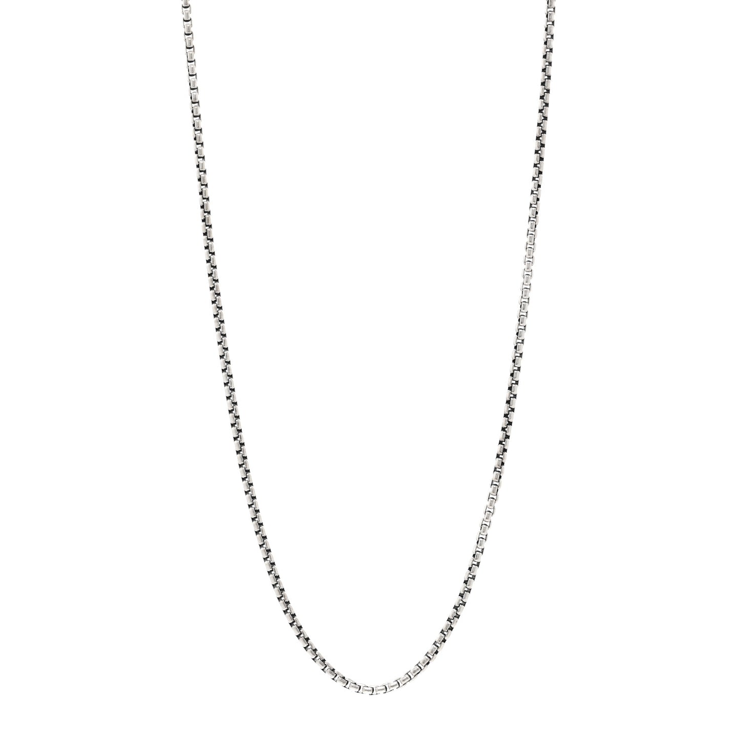 Sterling Silver 2.7mm Small Box Chain Necklace 22"