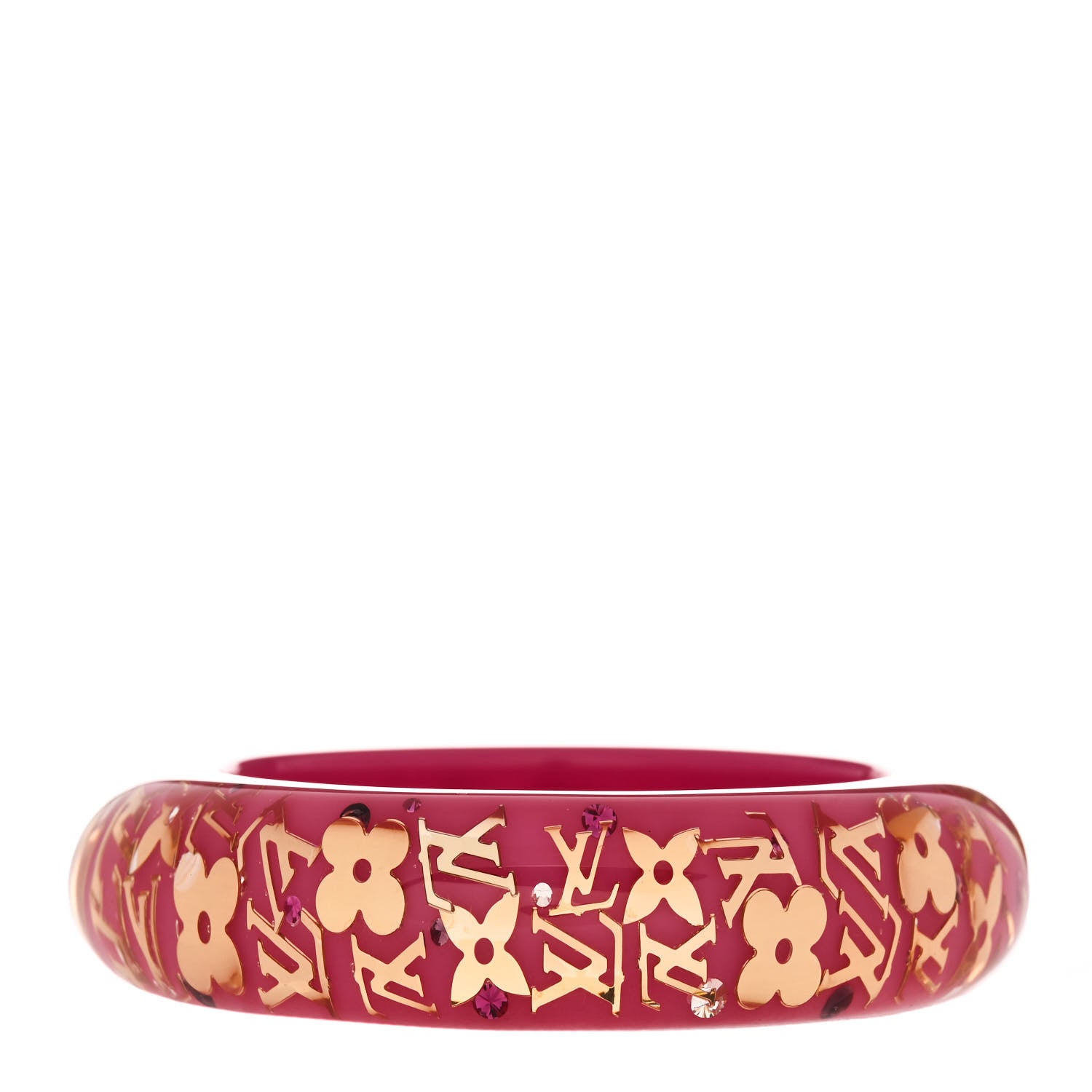 Louis Vuitton Resin Swarovski Medium Inclusion Bracelet GM Rose Pop 1 of 4
