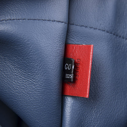 Gucci Suede Calfskin Maxi Rajah Chain Tote New Blue Romantic Cherry 9 of 13