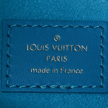 Louis Vuitton Calfskin Nanogram Embossed Speedy 20 Bleu 6 of 8