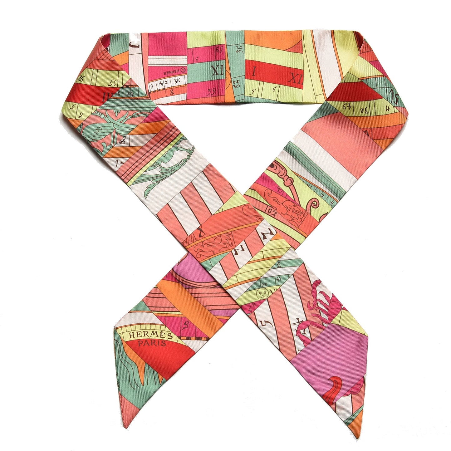 Silk Astrologie Twilly Rose Corail Vert Fluo