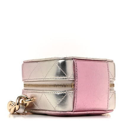 Chanel Gradient Metallic Lambskin Quilted Like A Wallet Clutch With Chain Gold Pink 4 of 13