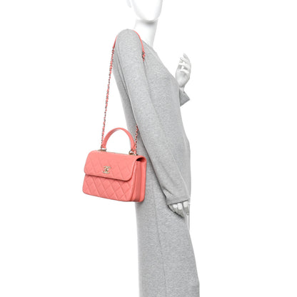 Chanel Lambskin Quilted Small Trendy CC Flap Dual Handle Bag Coral 2 of 10