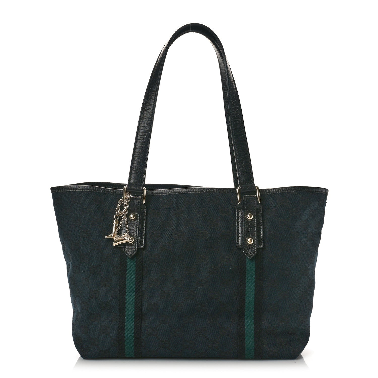Gucci Denim Monogram Medium Jolicoeur Tote Black 1 of 9