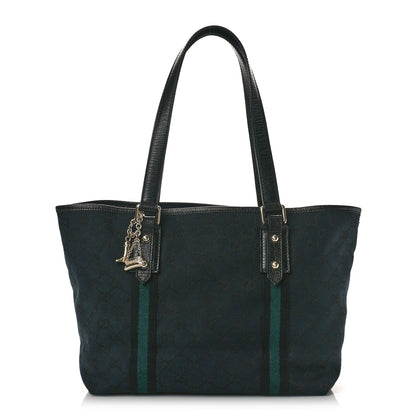 Gucci Denim Monogram Medium Jolicoeur Tote Black 1 of 9
