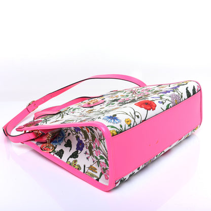 Gucci Canvas Medium Flora Tote Fuchsia 4 of 14