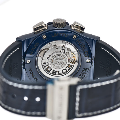 Hublot Ceramic Alligator 45mm Classic Fusion Chronograph "Champions League" Limited Edition Automatic Watch Blue 521.EX.7170.LR.UCL18 4 of 5