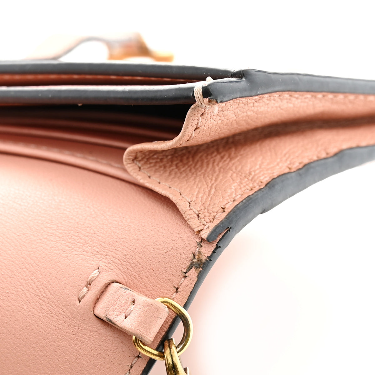 Goatskin Saddle Long Wallet With Chain Rose Des Vent