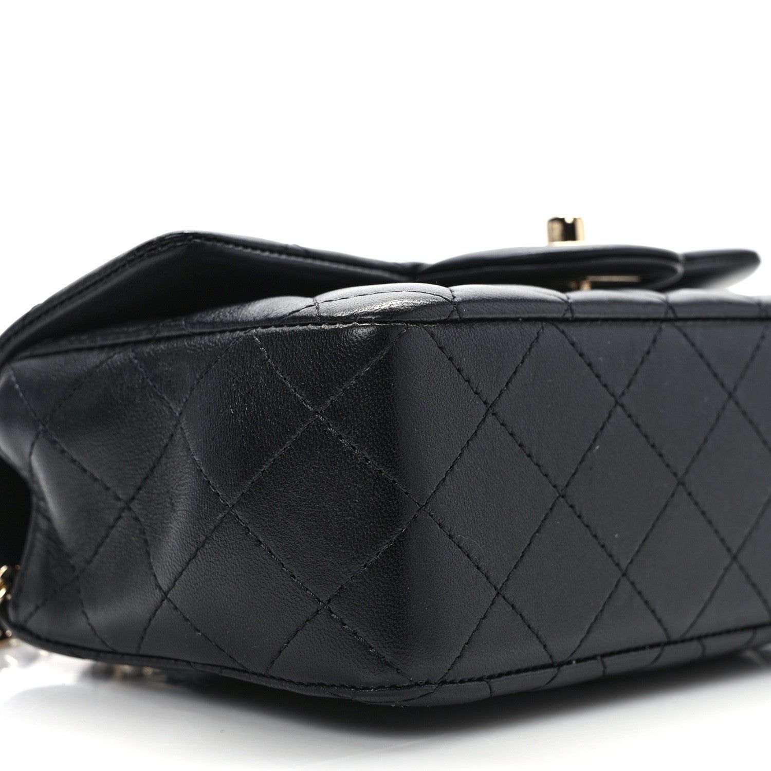 Chanel Lambskin Quilted Mini Top Handle Rectangular Flap Black 9 of 11