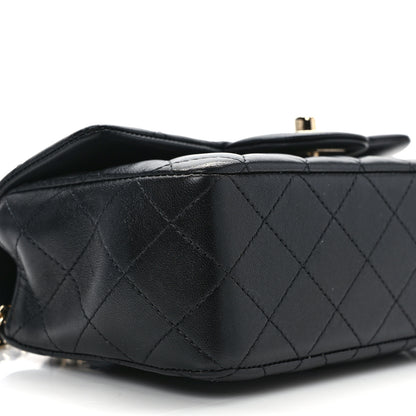 Chanel Lambskin Quilted Mini Top Handle Rectangular Flap Black 9 of 11
