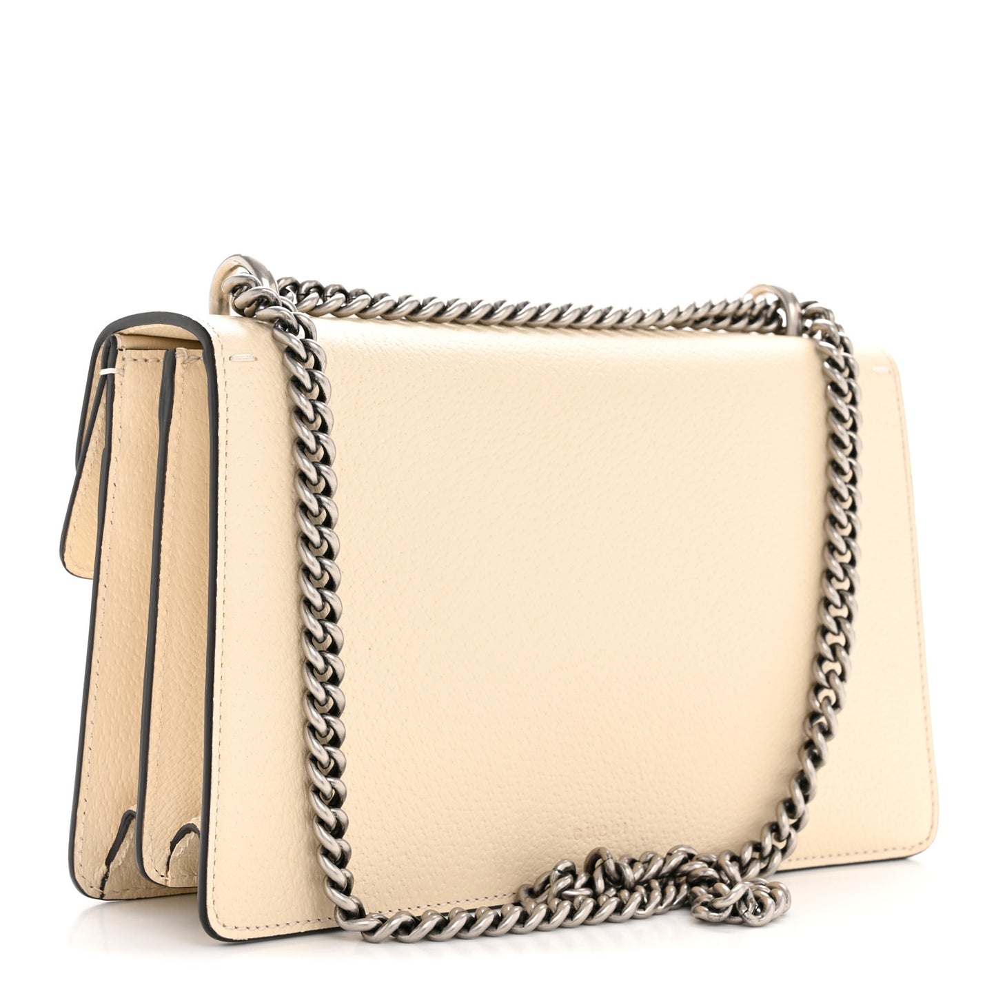Textured Calfskin Crystal Small Dionysus Shoulder Bag Mystic White