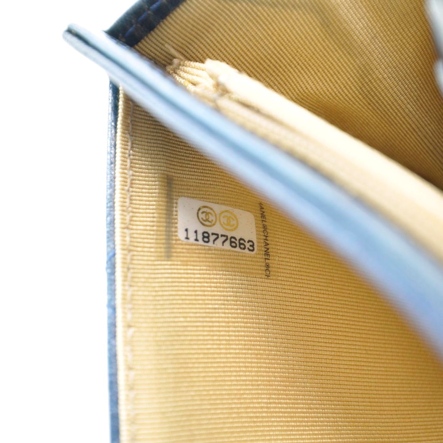 Calfskin Quilted Flap Wallet Blue