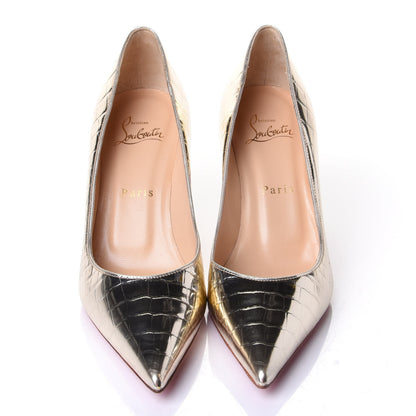 Christian Louboutin Metallo Cocco Clare 80 Pumps 36 Platine 5 of 9