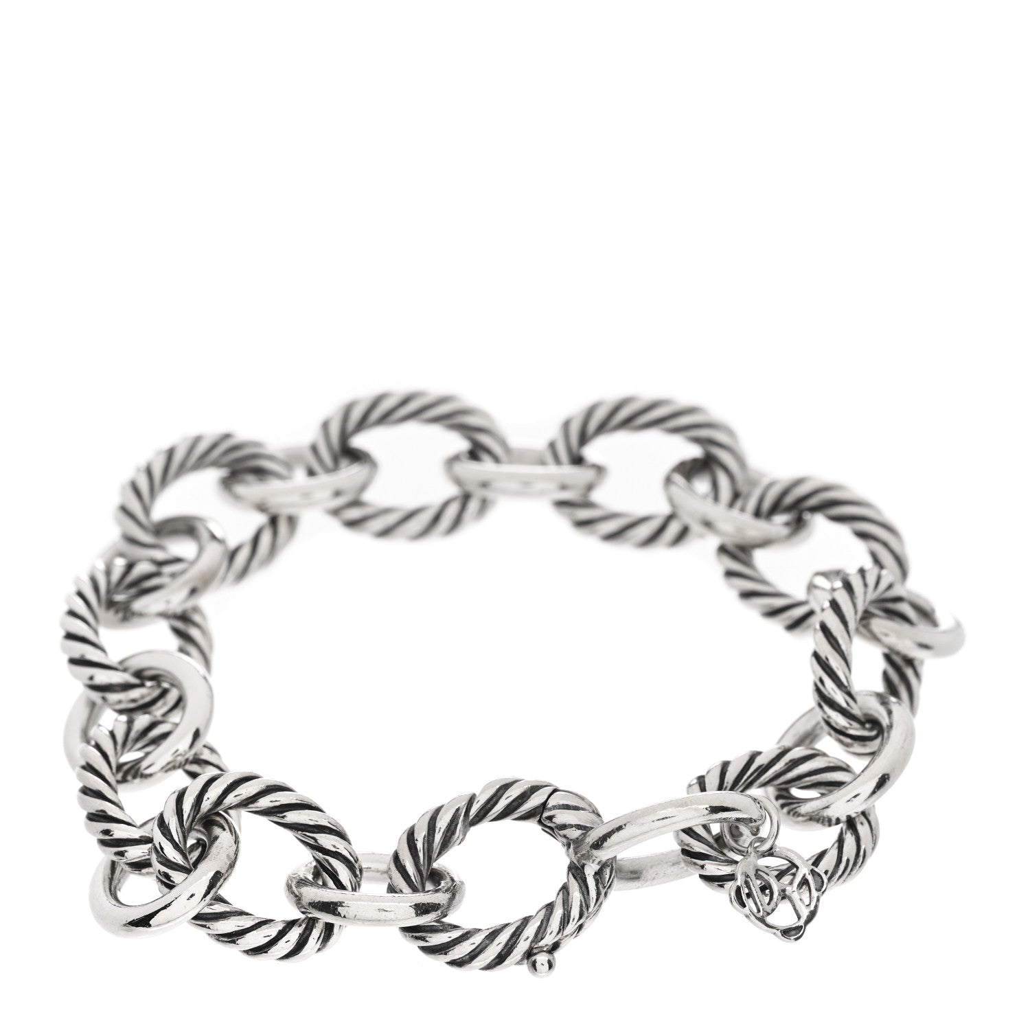 David Yurman Sterling Silver 12mm Large Oval Link Bracelet 2 of 3