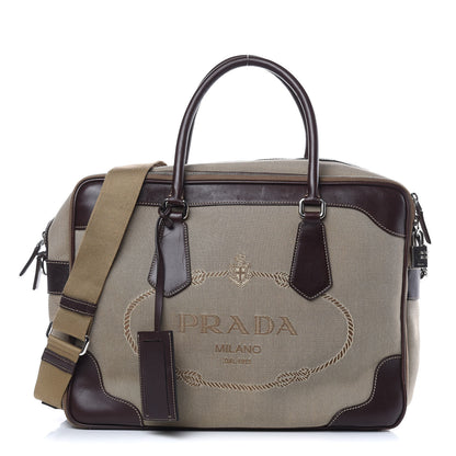 Prada Jacquard Logo Bauletto Corda Moro 1 of 18