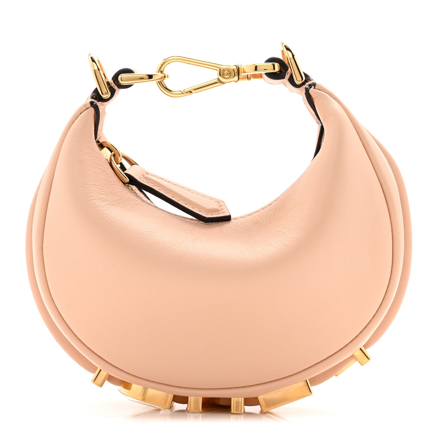 Fendi Vitello Grace Matte Nano Fendigraphy Hobo Charm Light Rose 1 of 13