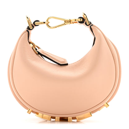 Fendi Vitello Grace Matte Nano Fendigraphy Hobo Charm Light Rose 1 of 13