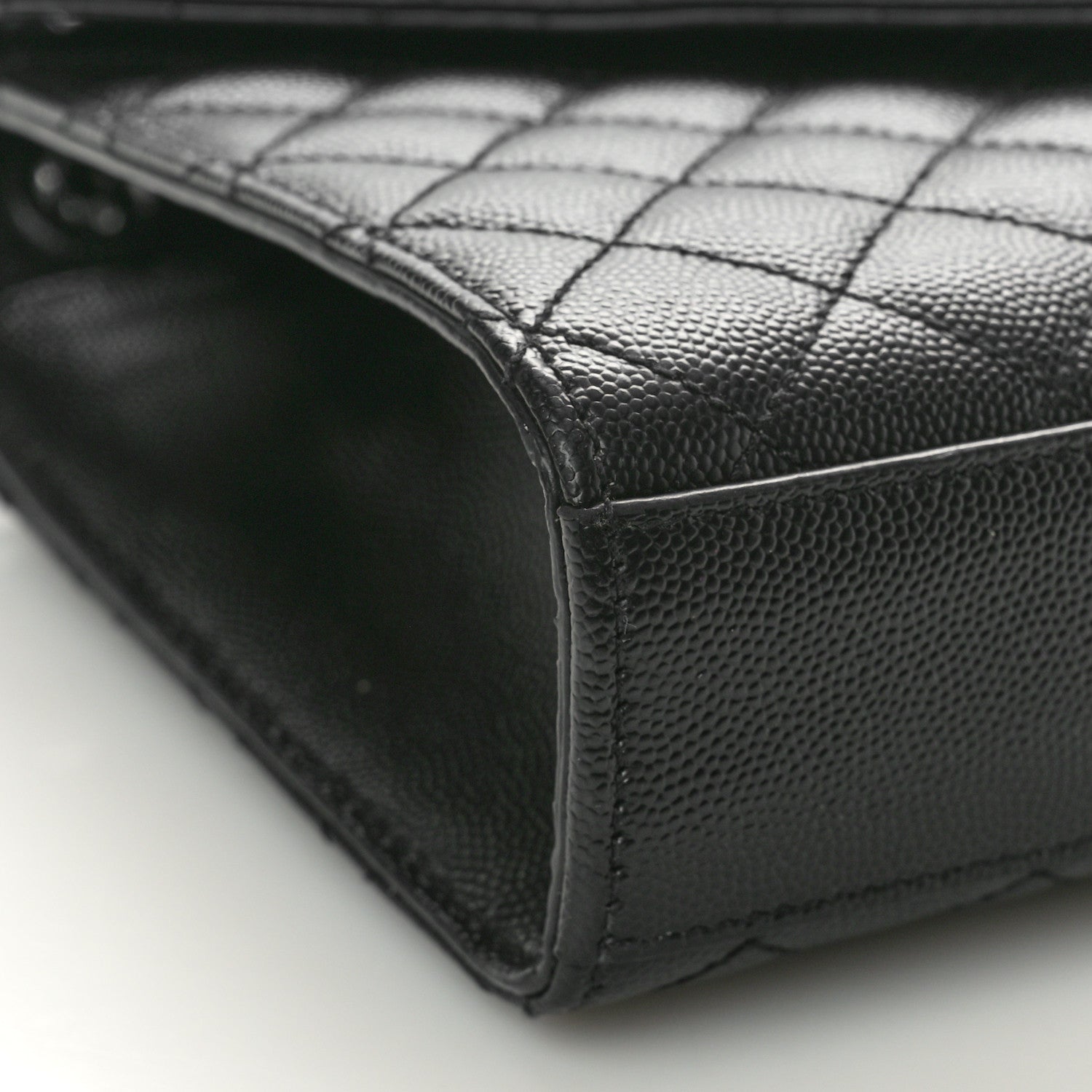 Saint Laurent Grain De Poudre Textured Mixed Matelasse Triquilt Medium Monogram Monochrome Satchel Black 8 of 10