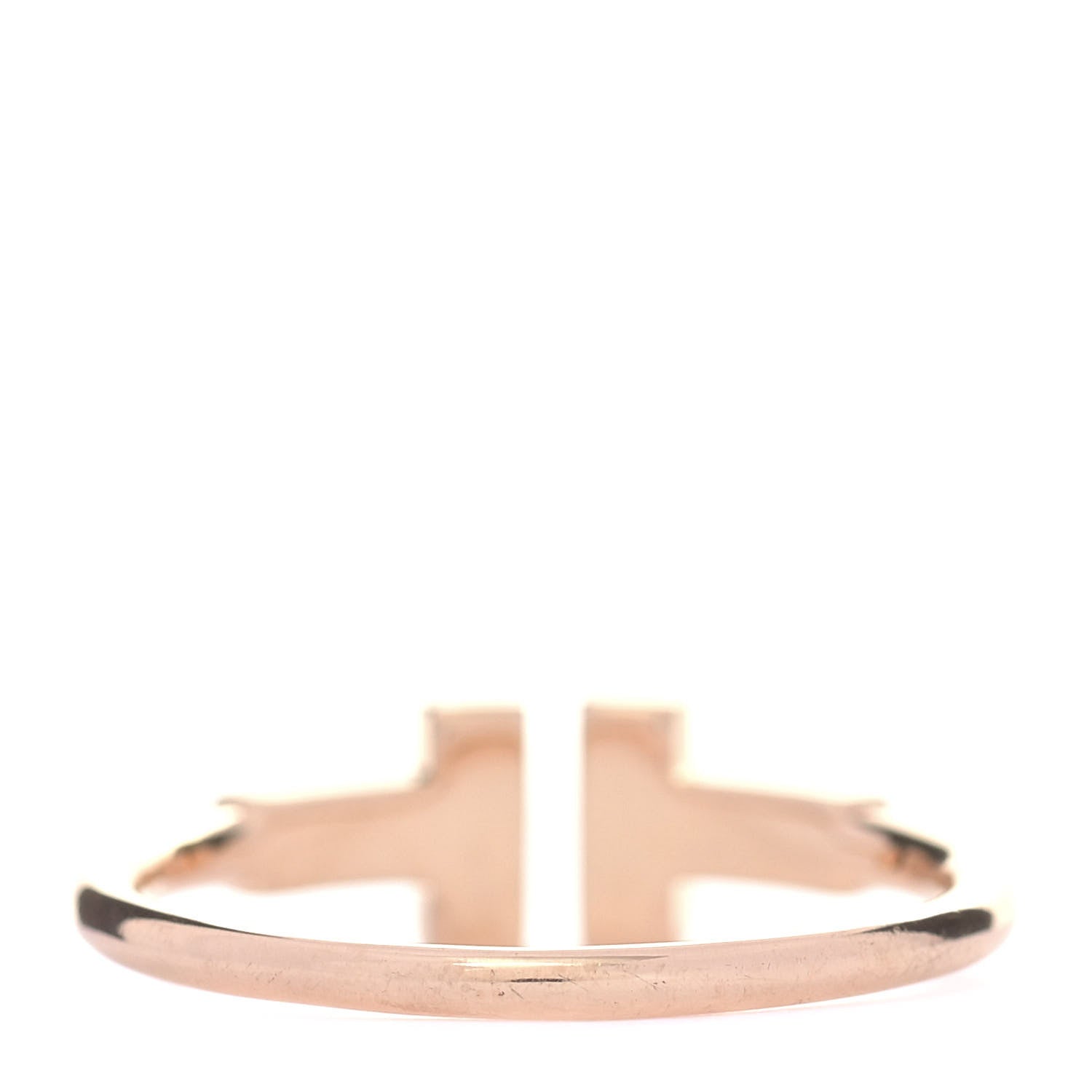 Tiffany 18K Rose Gold Diamond T Wire Ring 54 6.75 3 of 4
