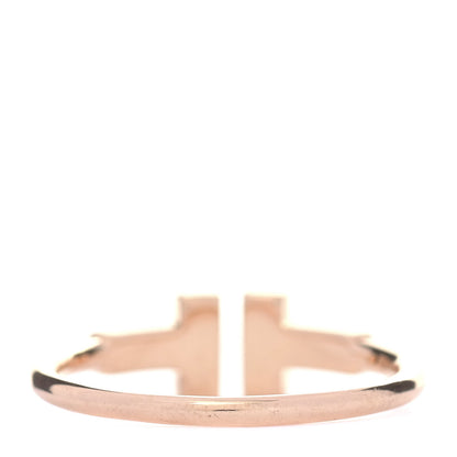 Tiffany 18K Rose Gold Diamond T Wire Ring 54 6.75 3 of 4