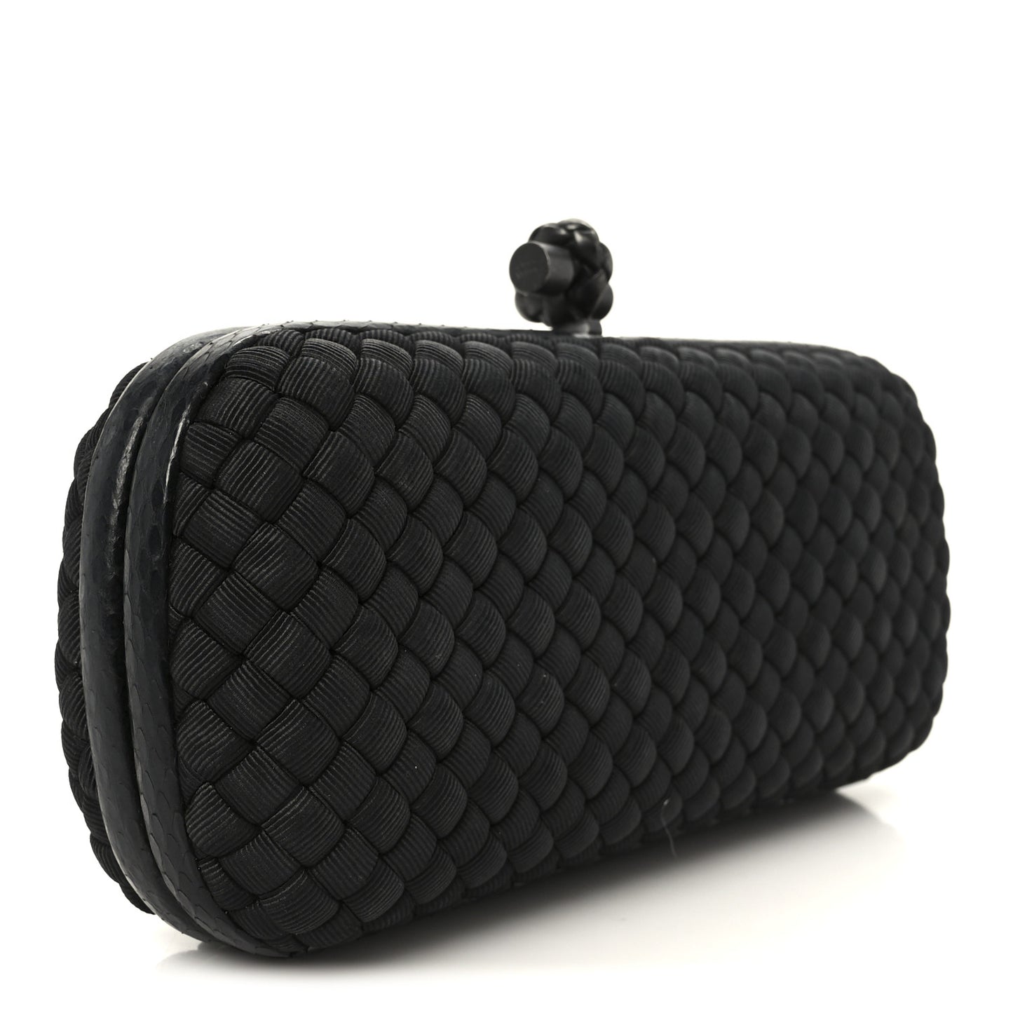 Satin Ayers Intreccio Impero Stretch Knot Clutch Black