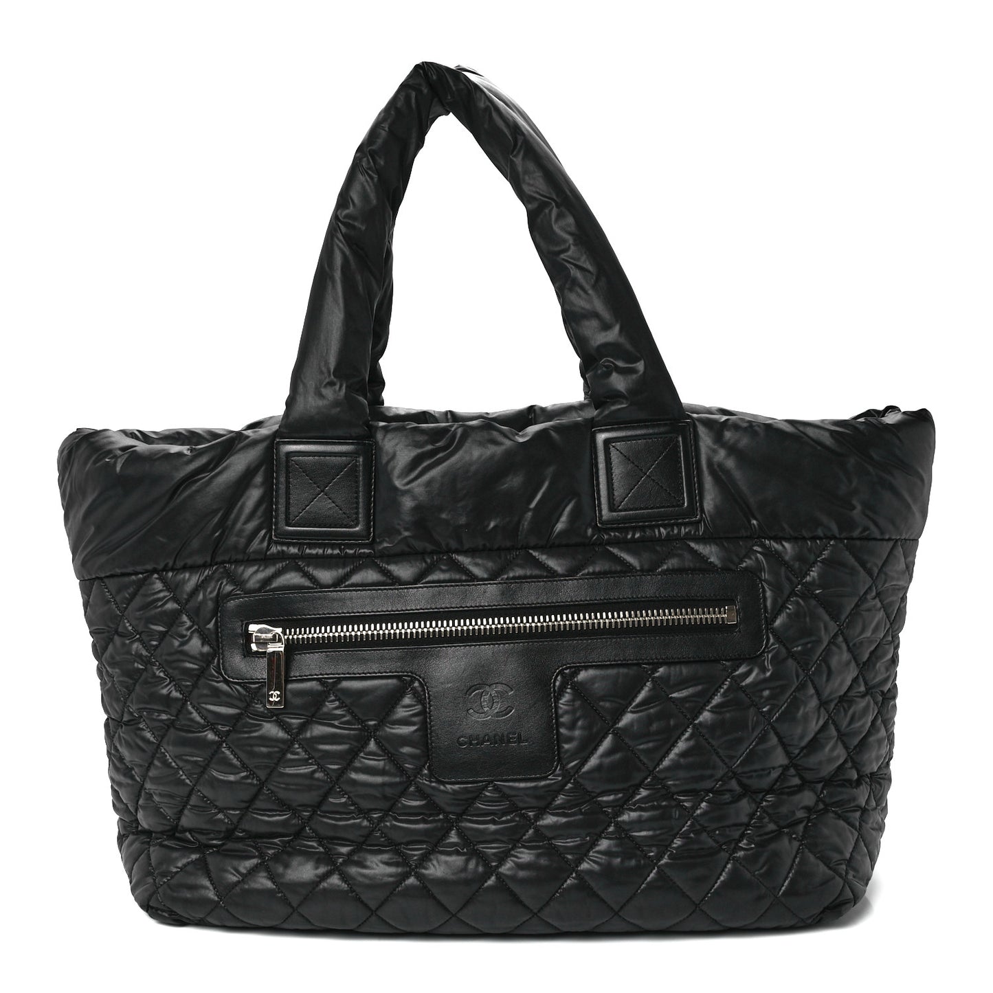 Nylon Quilted Large Coco Cocoon Tote Black