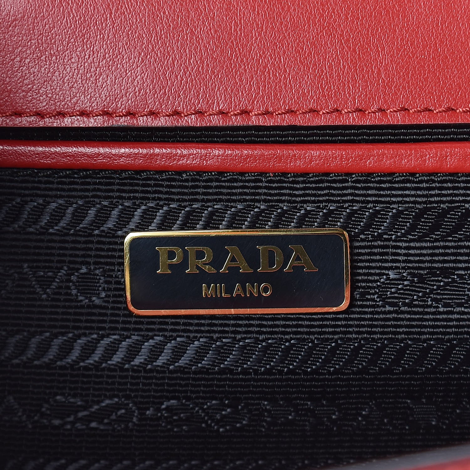 Prada Saffiano Soft Calfskin Chain Crossbody Bag Fuoco 6 of 8