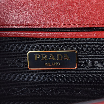 Prada Saffiano Soft Calfskin Chain Crossbody Bag Fuoco 6 of 8