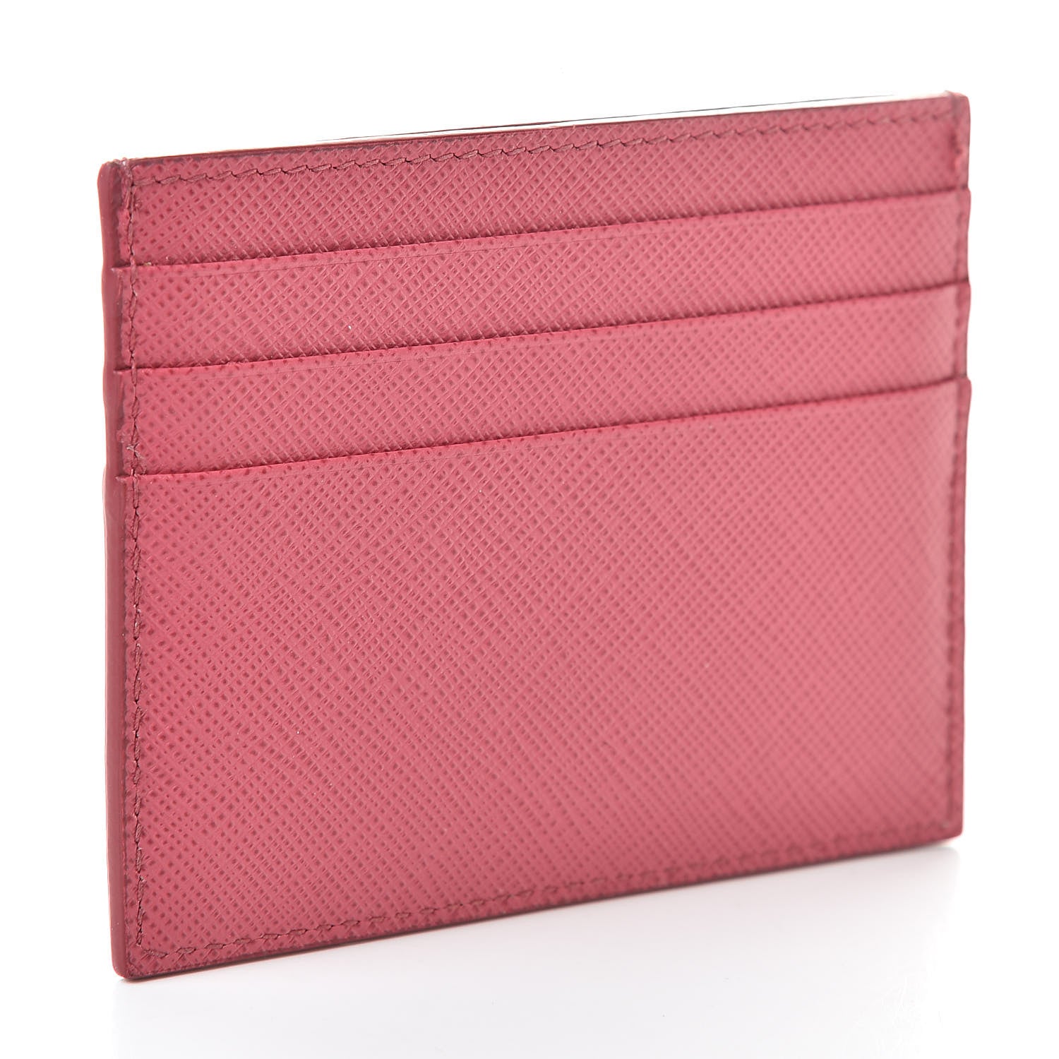 Prada Saffiano Shine Monochrome Card Holder Peonia 3 of 8